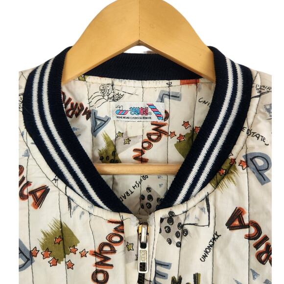 Vintage CHUNGSIL HONGSIL Travel Novelty Quilted Bomber Jacket L/XL Men Varsity - Picture 3 of 10